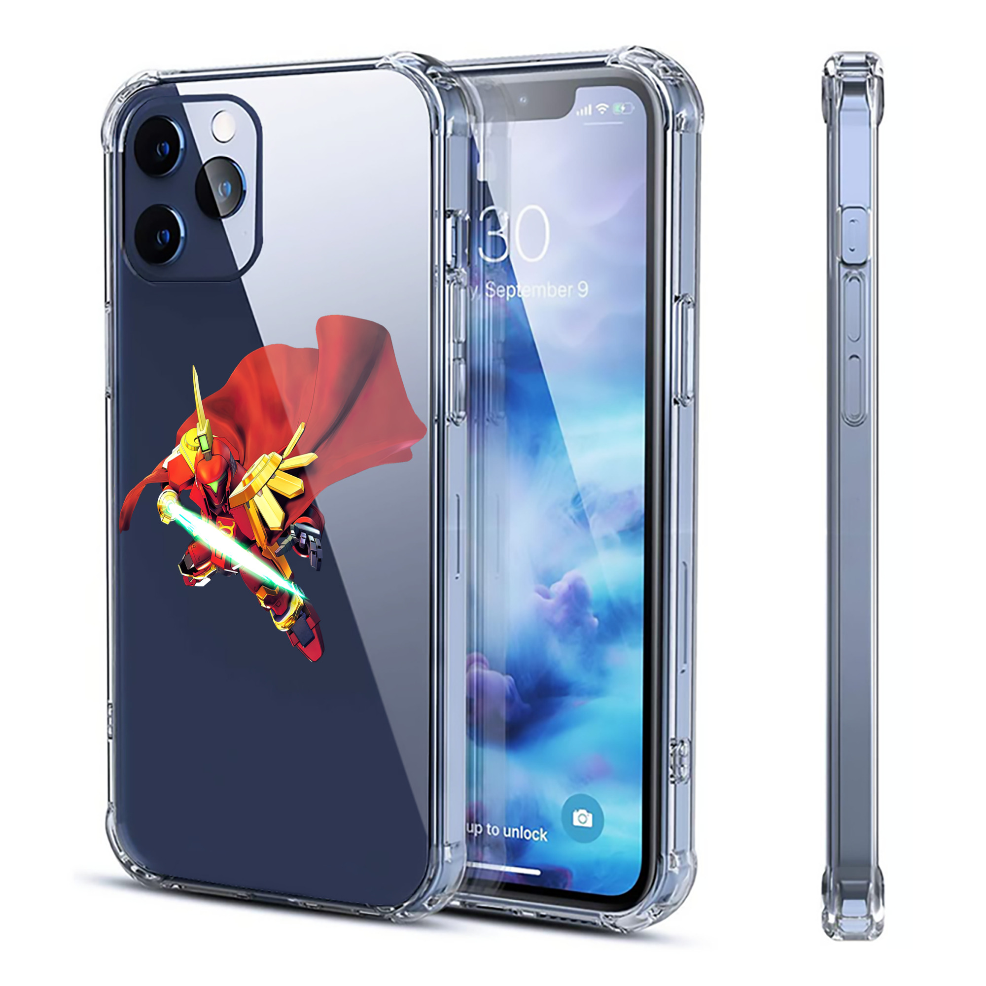 （画像用） 機動戦士ガンダム Mobile Suit Gundam 【iPhone 12シリーズ対応】透明スマホケース（クリアソフトケース）